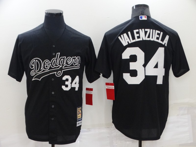 Men's Black Los Angeles Dodgers #34 Toro Valenzuela Cool Base Stitched Baseball Jersey